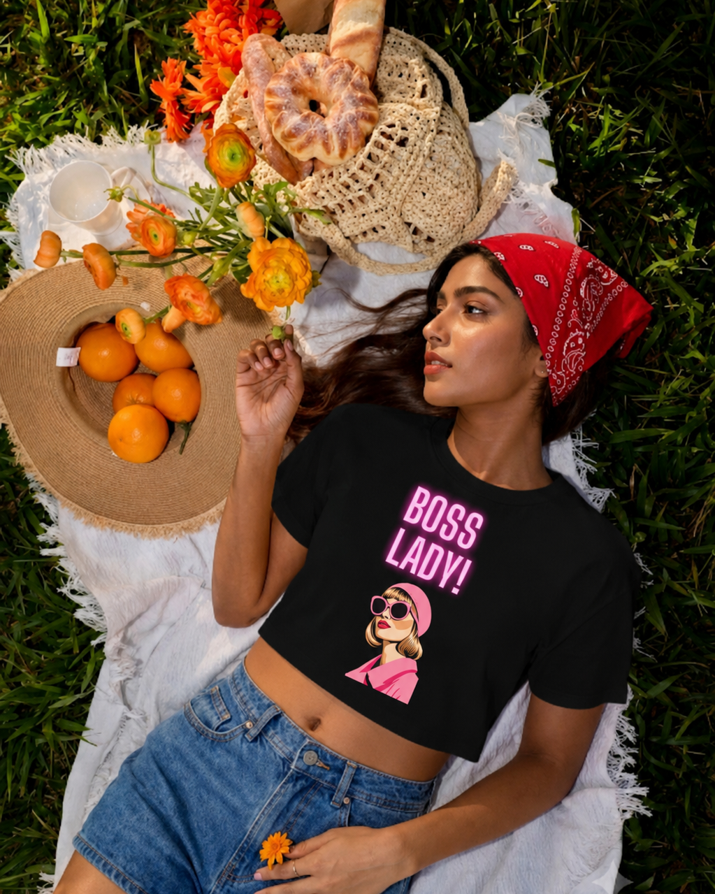BOSS LADY CROP TEE