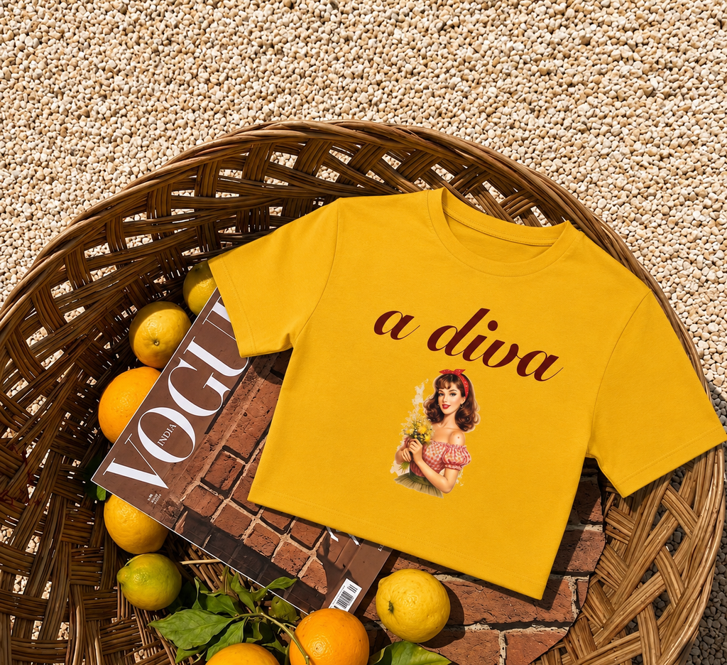 A Diva Crop Top – Vintage Graphic Crop Tee for Women