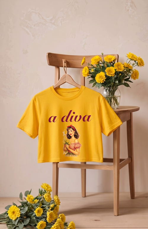 A Diva Crop Top – Vintage Graphic Crop Tee for Women